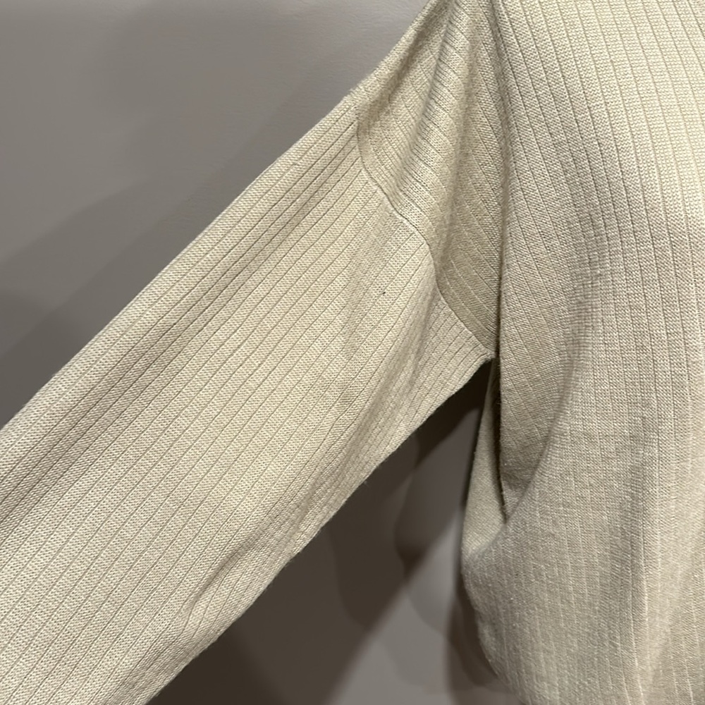 Mens WOODS & Gray Cardigan Sweater Cream Oversized/Relaxed Casual Timeless Cozy - Picture 4 of 7